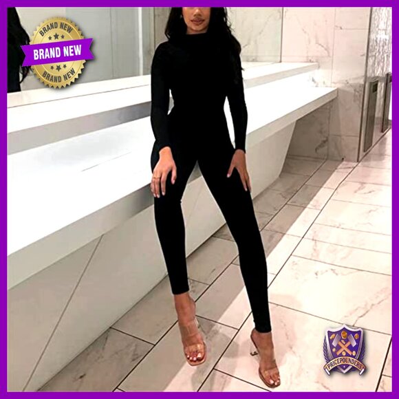 Long Sleeve Bodycon Jumpsuit with Back Zipper for Clubwear and Office - Picture 5 of 7